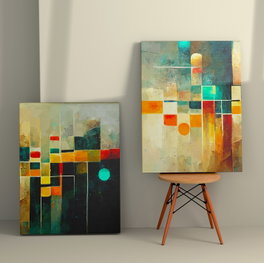 Wallity Cuadros Decorativos de Lienzo 2 Piezas 50 x 70 cm